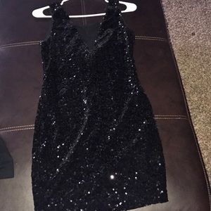 Black sequence dress